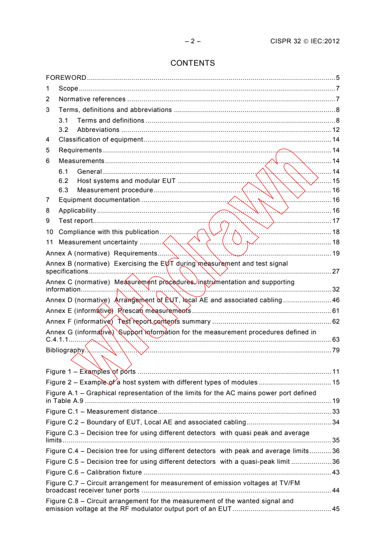 CISPR 32:2012 CISPR 32:2012 - Electromagnetic compatibility of multimedia equipment - Emission requirements
Released:1/30/2012 - Page 4 preview