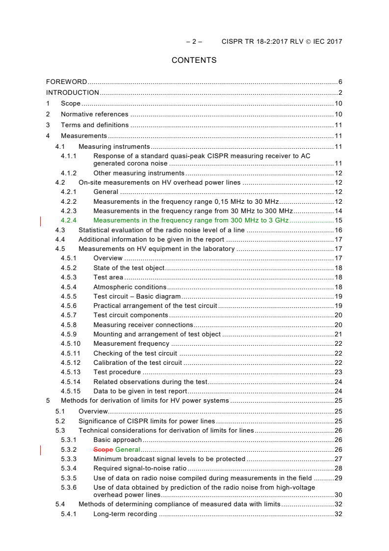 CISPR TR 18-2:2017 CISPR TR 18-2:2017 RLV - Radio interference characteristics of overhead power lines and high-voltage equipment - Part 2: Methods of measurement and procedure for determining limits
Released:10/27/2017 - Page 4 preview