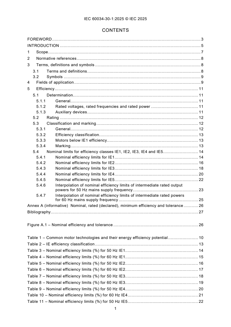 IEC 60034-30-1:2025 IEC 60034-30-1:2025 - Rotating electrical machines - Part 30-1: Efficiency classes of line operated AC motors (IE code)/1/2025 - Page 3 preview