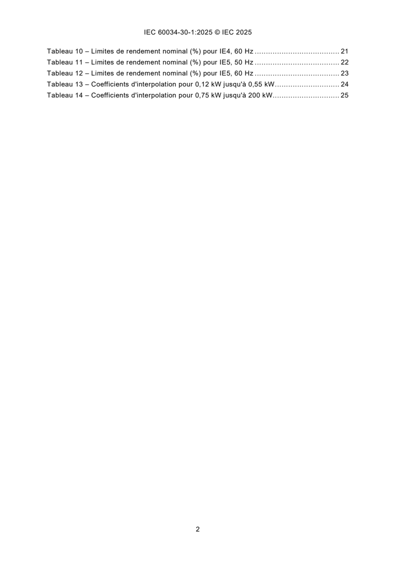 IEC 60034-30-1:2025 IEC 60034-30-1:2025 - Machines électriques tournantes - Partie 30-1: Classes de rendement pour les moteurs à courant alternatif alimentés par le réseau (code IE)/1/2025 - Page 4 preview