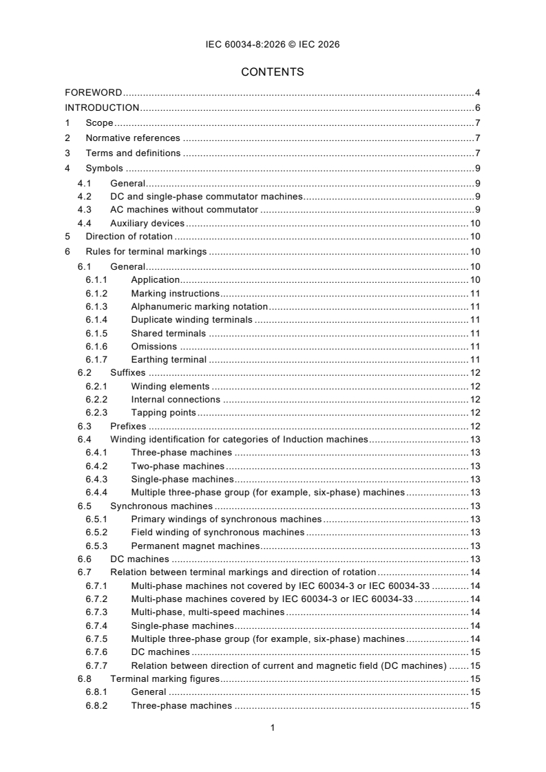 IEC 60034-8:2026 iec60034-8{ed4.0}en - IEC 60034-8:2026 - Rotating electrical machines - Part 8: Terminal markings and direction of rotation - Page 3 preview