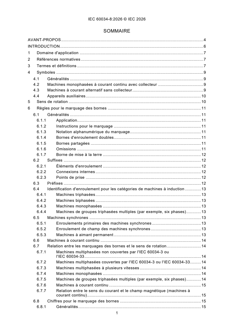 IEC 60034-8:2026 iec60034-8{ed4.0}fr - IEC 60034-8:2026 - Rotating electrical machines - Part 8: Terminal markings and direction of rotation - Page 3 preview
