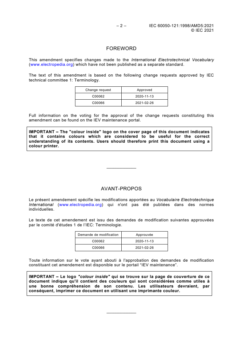 IEC 60050-121:1998/AMD5:2021 IEC 60050-121:1998/AMD5:2021 - Amendment 5 - International Electrotechnical Vocabulary (IEV) - Part 121: Electromagnetism - Page 4 preview