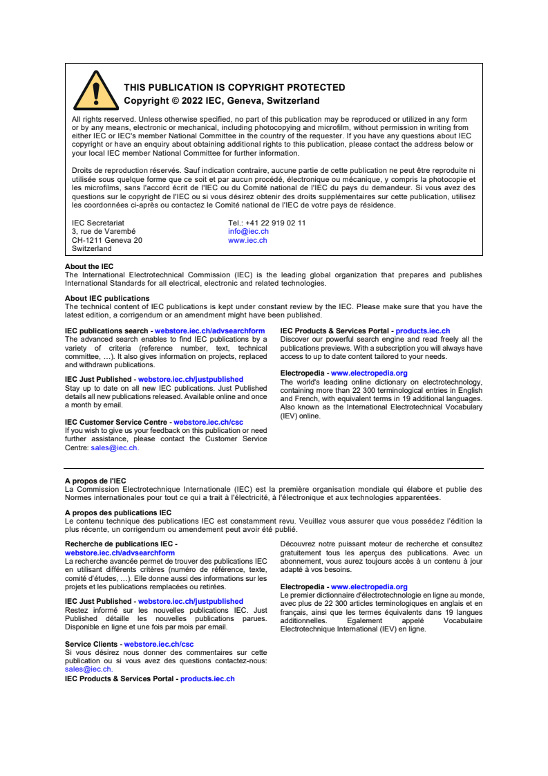 IEC 60050-826:2022 IEC 60050-826:2022 - International Electrotechnical Vocabulary (IEV) - Part 826: Electrical installations
Released:8/9/2022 - Page 2 preview