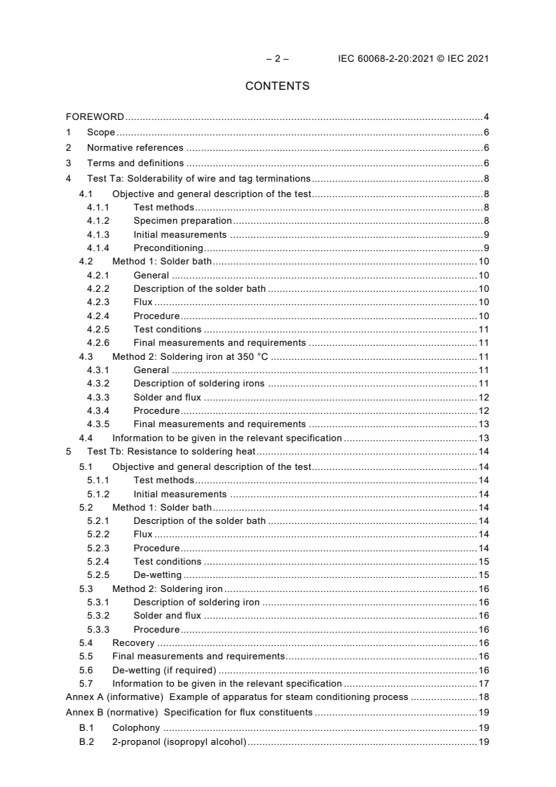 IEC 60068-2-20:2021 IEC 60068-2-20:2021 - Environmental testing - Part 2-20: Tests - Test Ta and Tb: Test methods for solderability and resistance to soldering heat of devices with leads
Released:3/30/2021 - Page 4 preview