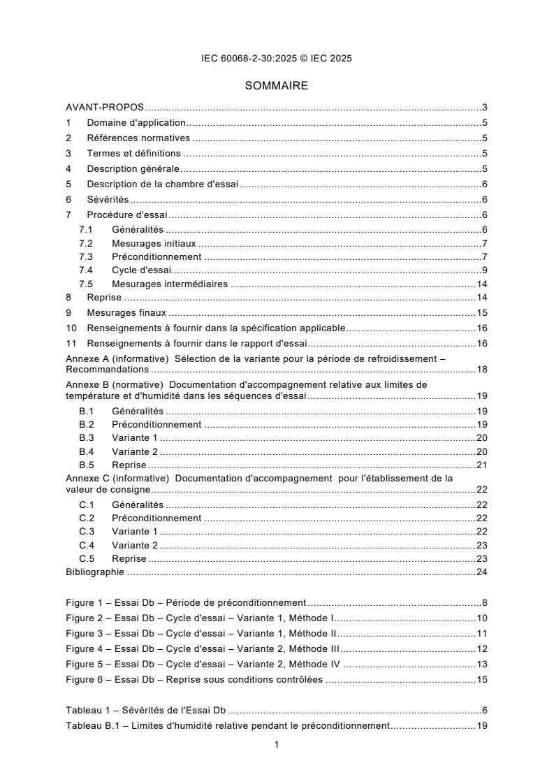 IEC 60068-2-30:2025 IEC 60068-2-30:2025 - Essais d'environnement - Partie 2-30: Essais - Essai Db: Essai cyclique chaleur de humide (cycle de 12 h + 12 h)
Released:7. 08. 2025
Isbn:9782832706169 - Page 3 preview
