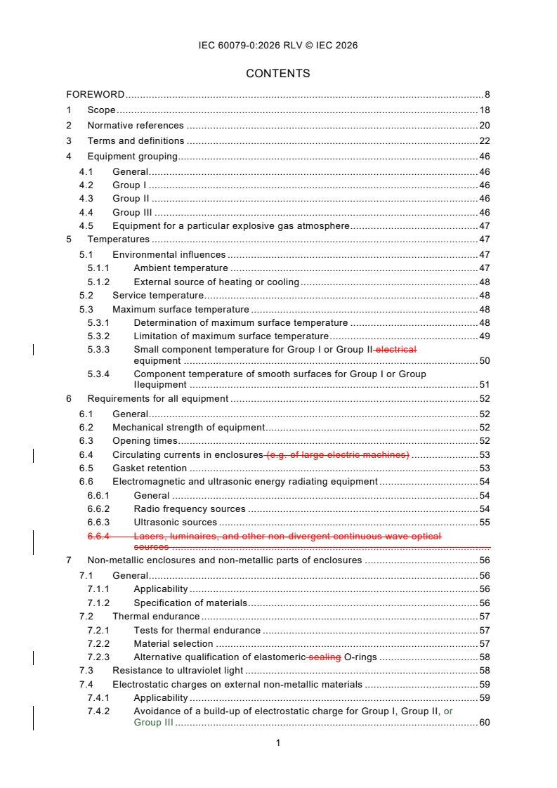 IEC 60079-0:2026 REDLINE IEC 60079-0:2026 RLV - Explosive atmospheres - Part 0: Equipment - General requirements - Page 3 preview