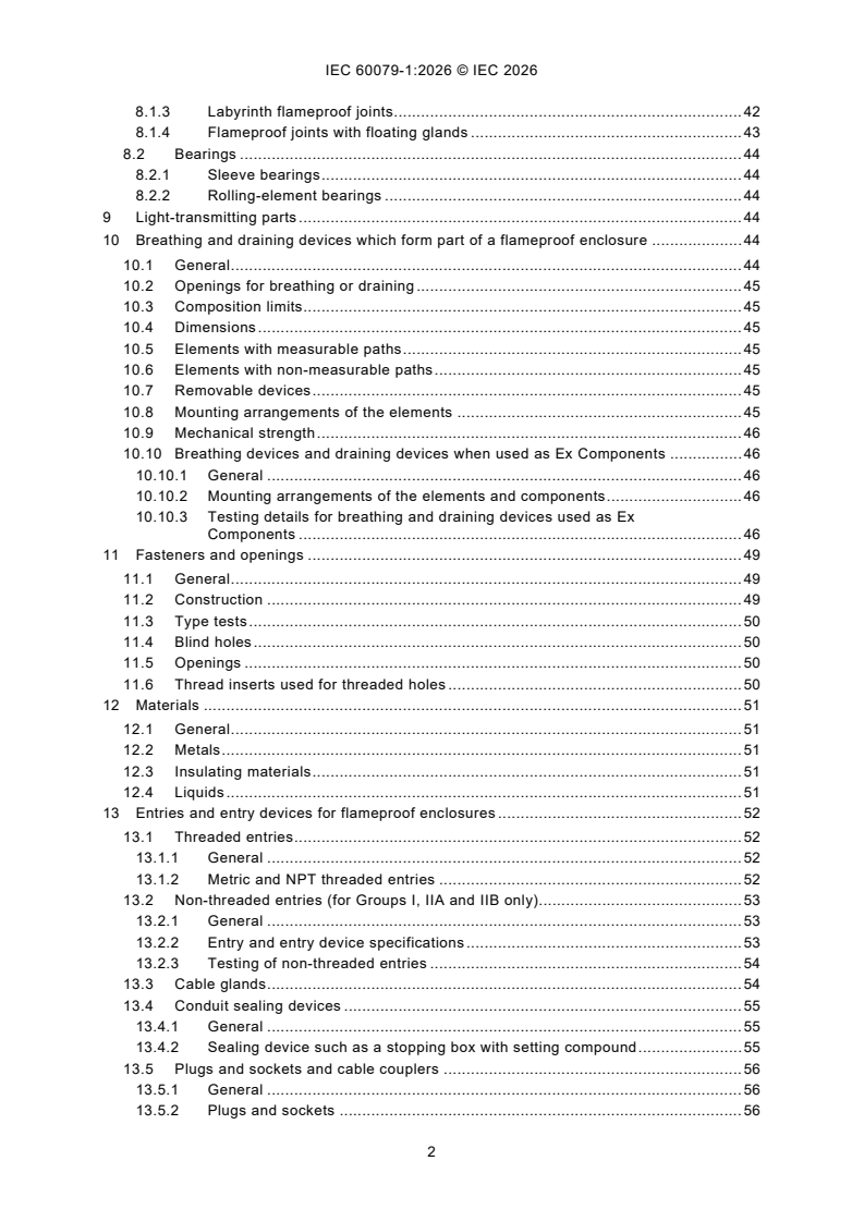 IEC 60079-1:2026 IEC 60079-1:2026 - Explosive atmospheres - Part 1: Equipment protection by flameproof enclosures "d" - Page 4 preview