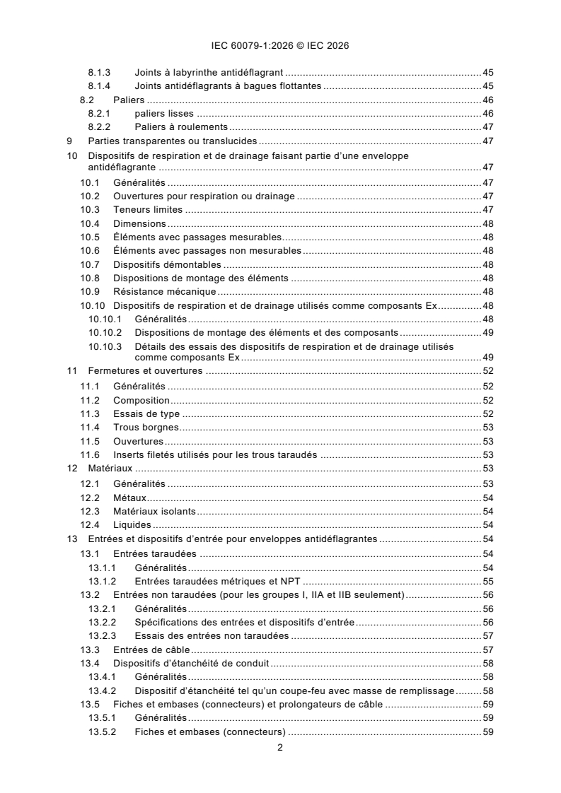 IEC 60079-1:2026 IEC 60079-1:2026 - Atmosphères explosives - Partie 1: Protection des appareils par enveloppes antidéflagrantes "d" - Page 4 preview