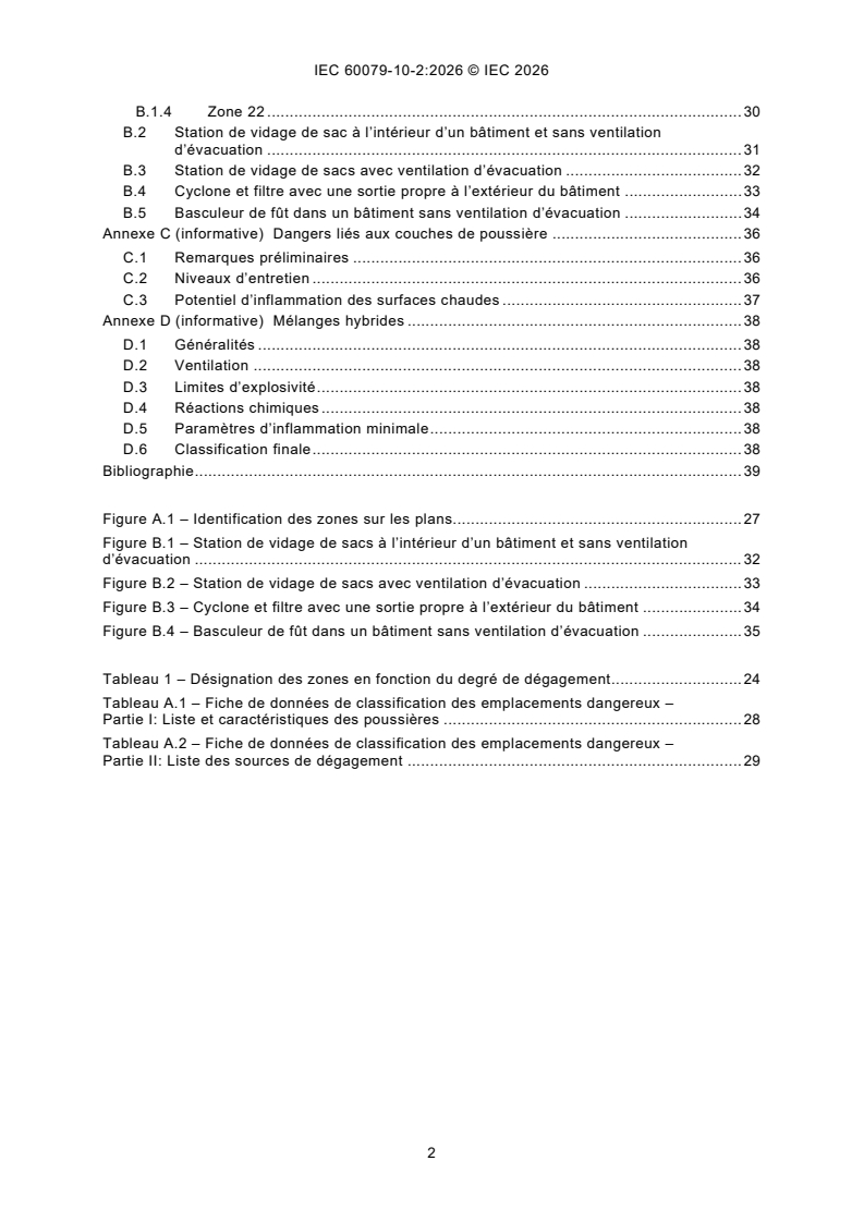 IEC 60079-10-2:2026 iec60079-10-2{ed3.0}fr - Atmosphères explosives - Partie 10-2: Classement des emplacements - Atmosphères explosives poussiéreuses - Page 4 preview