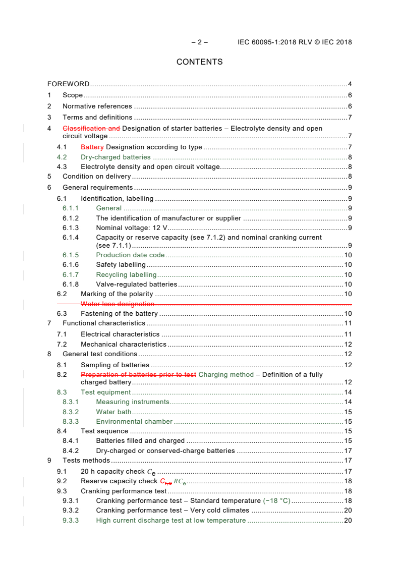 IEC 60095-1:2018 IEC 60095-1:2018 RLV - Lead-acid starter batteries - Part 1: General requirements and methods of test - Page 4 preview