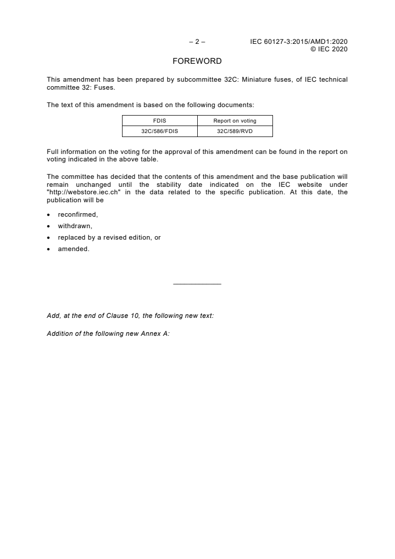 IEC 60127-3:2015/AMD1:2020 IEC 60127-3:2015/AMD1:2020 - Amendment 1 - Miniature fuses - Part 3: Sub-miniature fuse-links
Released:7/22/2020 - Page 4 preview