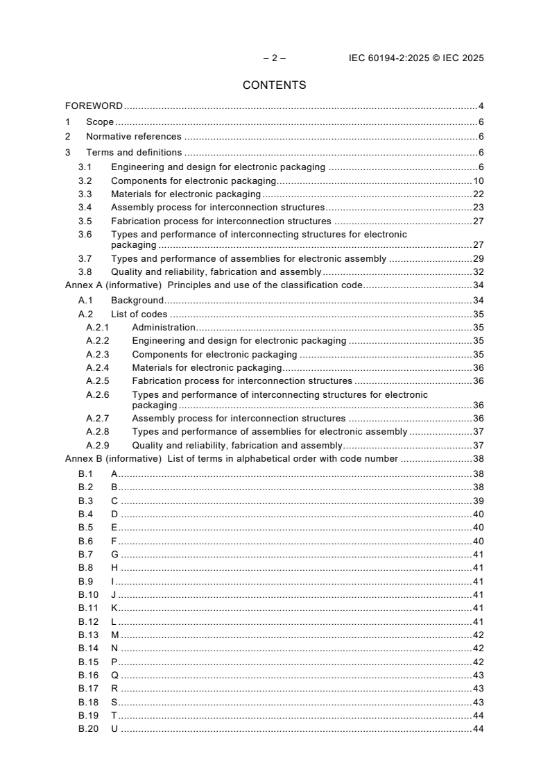 IEC 60194-2:2025 IEC 60194-2:2025 - Electronic assembly, design and circuit boards - Vocabulary - Part 2: Common usage in electronic technologies as well as electronic assembly technologies
Released:2/12/2025 - Page 4 preview