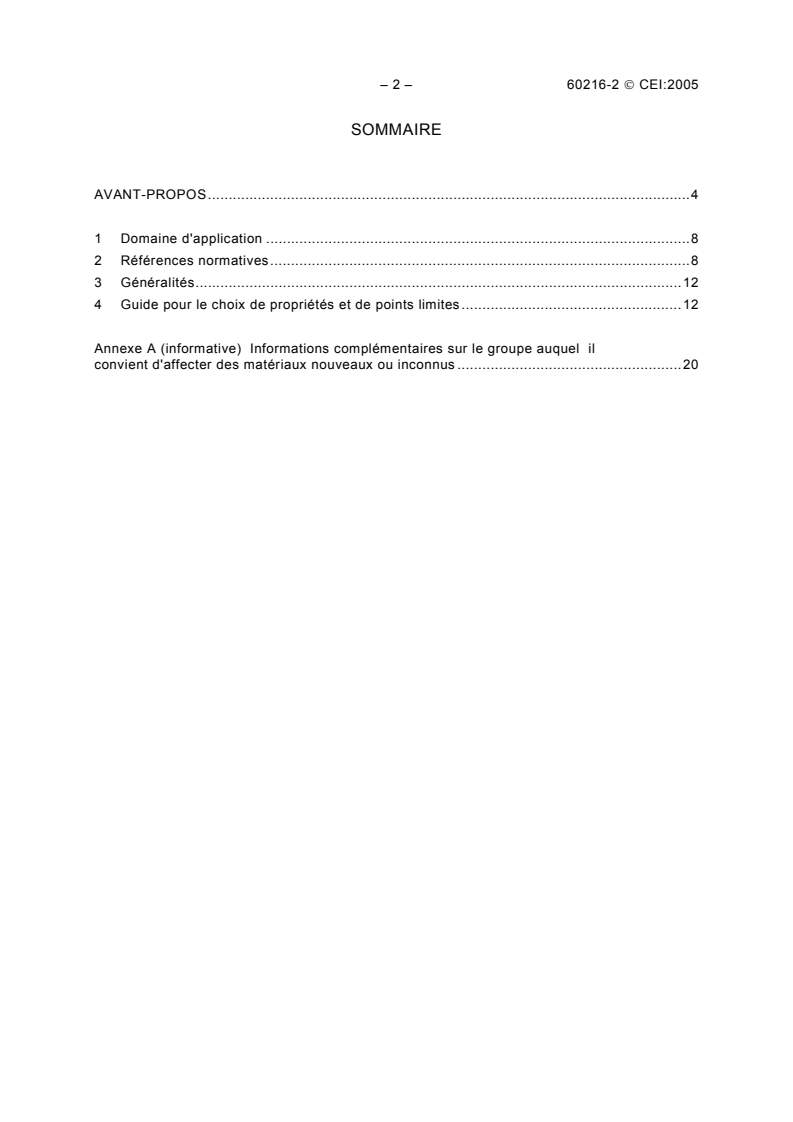 IEC 60216-2:2005 IEC 60216-2:2005 - Electrical insulating materials - Thermal endurance properties - Part 2: Determination of thermal endurance properties of electrical insulating materials - Choice of test criteria - Page 4 preview
