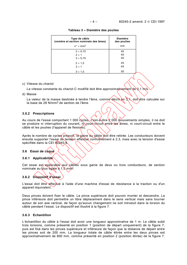 IEC 60245-2:1994/AMD2:1997 IEC 60245-2:1994/AMD2:1997 - Amendment 2 - Rubber insulated cables - Rated voltages up to and including 450/750 V - Part 2: Test methods - Page 4 preview