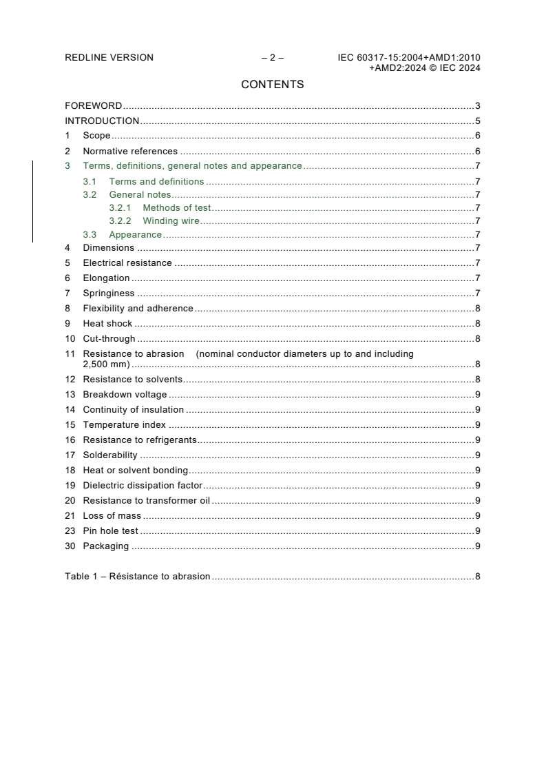 IEC 60317-15:2004 IEC 60317-15:2004+AMD1:2010+AMD2:2024 CSV - Specifications for particular types of winding wires - Part 15: Polyesterimide enamelled round aluminium wire, class 180
Released:6/13/2024 - Page 4 preview