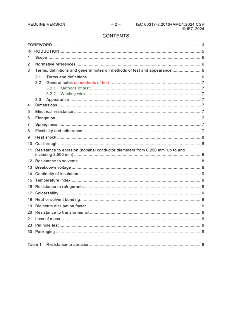 IEC 60317-8:2010 IEC 60317-8:2010+AMD1:2024 CSV - Specifications for particular types of winding wires - Part 8: Polyesterimide enamelled round copper wire, class 180
Released:6/18/2024 - Page 4 preview