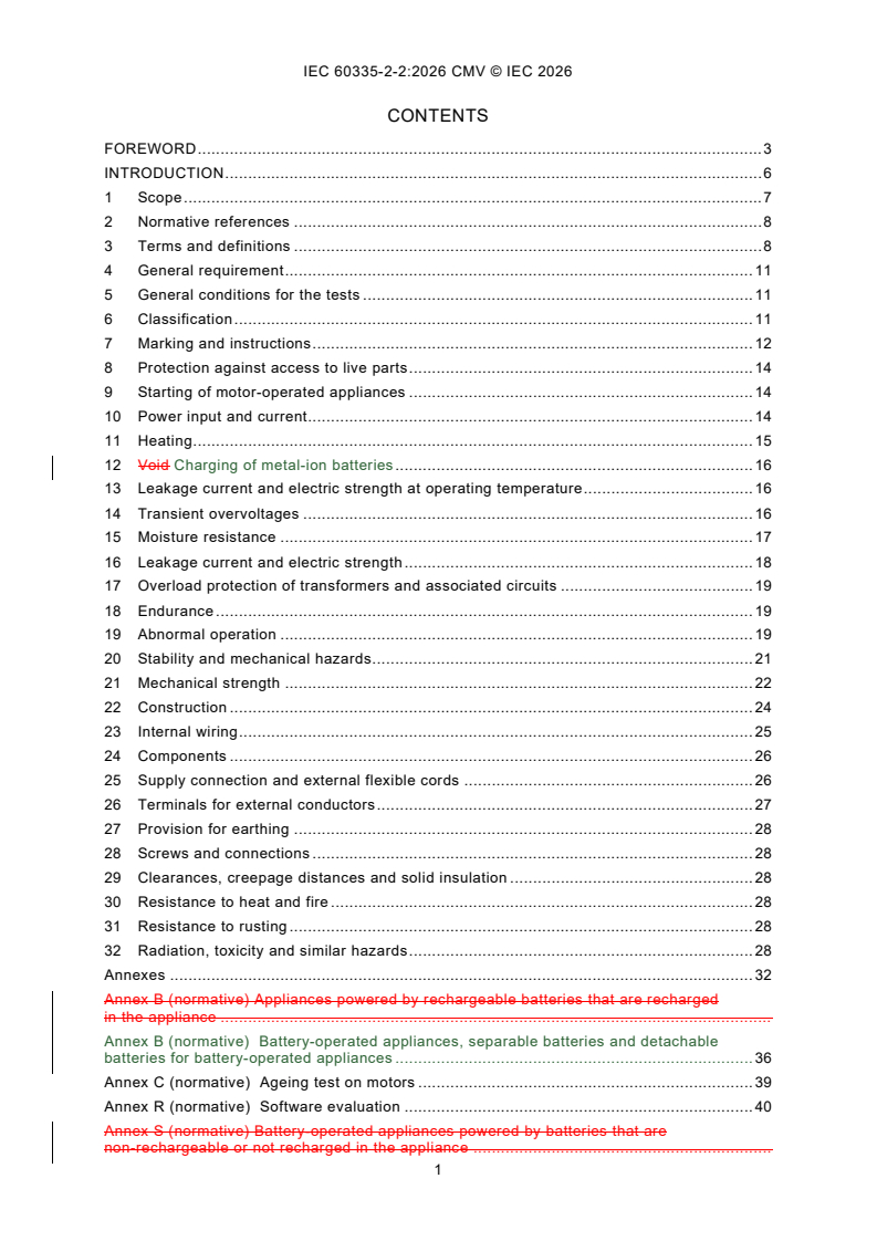 IEC 60335-2-2:2026 REDLINE IEC 60335-2-2:2026 CMV - Household and similar electrical appliances - Safety - Part 2-2: Particular requirements for vacuum cleaners and water-suction cleaning appliances - Page 3 preview