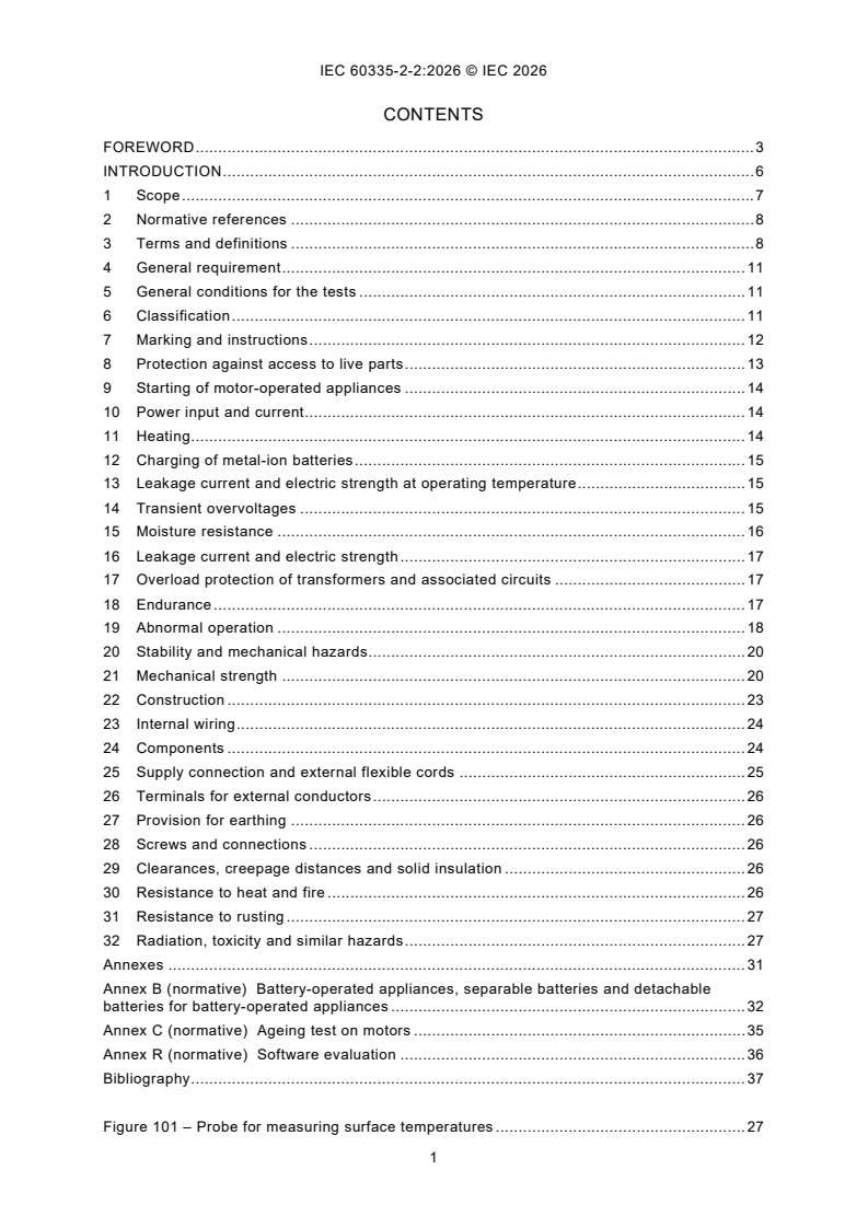 IEC 60335-2-2:2026 IEC 60335-2-2:2026 - Household and similar electrical appliances - Safety - Part 2-2: Particular requirements for vacuum cleaners and water-suction cleaning appliances - Page 3 preview