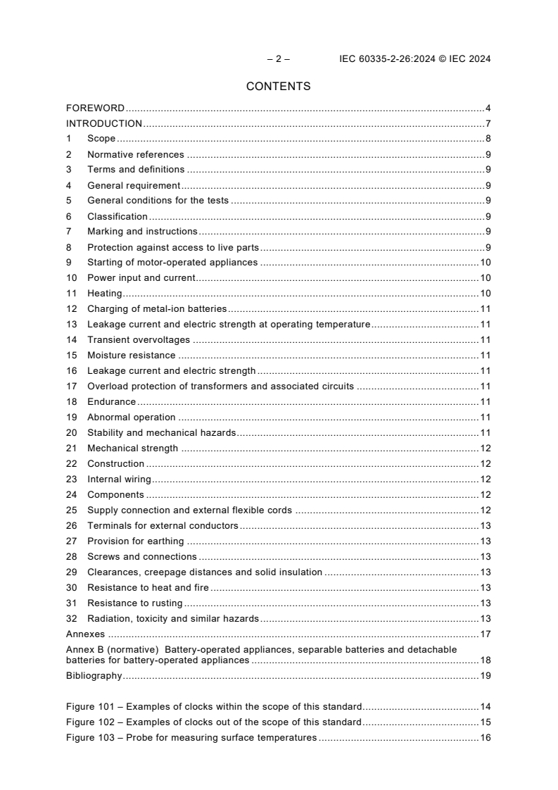 IEC 60335-2-26:2024 IEC 60335-2-26:2024 - Household and similar electrical appliances - Safety - Part 2-26: Particular requirements for clocks - Page 4 preview
