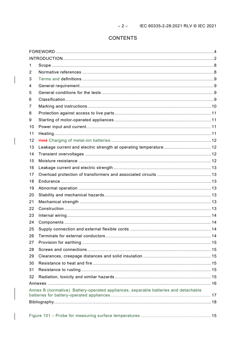 IEC 60335-2-28:2021 IEC 60335-2-28:2021 RLV - Household and similar electrical appliances - Safety - Part 2-28: Particular requirements for sewing machines
Released:11/17/2021 - Page 4 preview