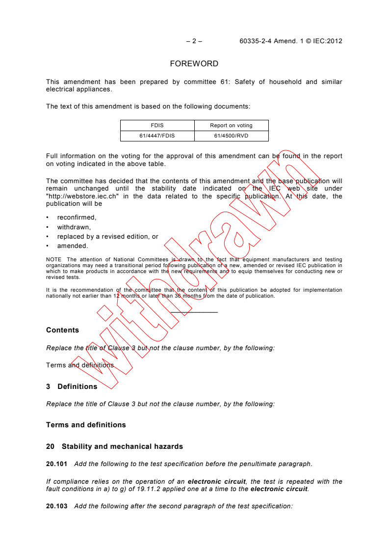 IEC 60335-2-4:2008/AMD1:2012 IEC 60335-2-4:2008/AMD1:2012 - Amendment 1 - Household and similar electrical appliances - Safety - Part 2-4: Particular requirements for spin extractors - Page 4 preview