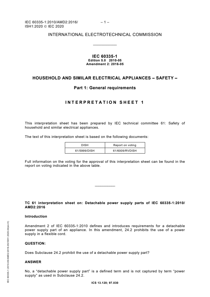 IEC 60335-2-40:2022 IEC 60335-2-40:2022 EXV - Household and similar electrical appliances - Safety - Part 2-40: Particular requirements for electrical heat pumps, air-conditioners and dehumidifiers
Released:9/5/2022 - Page 4 preview