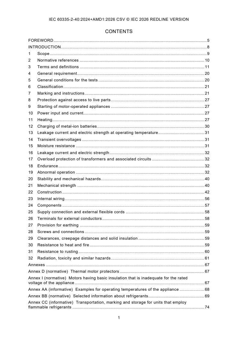 IEC 60335-2-40:2024 IEC 60335-2-40:2024+AMD1:2026 CSV - Household and similar electrical appliances - Safety - Part 2-40: Particular requirements for electrical heat pumps, air-conditioners and dehumidifiers - Page 3 preview