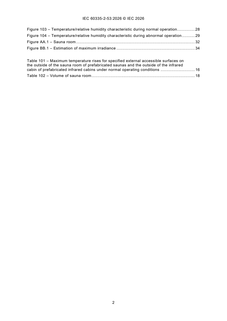 IEC 60335-2-53:2026 IEC 60335-2-53:2026 - Household and similar electrical appliances - Safety - Part 2-53: Particular requirements for sauna heating appliances and infrared cabins - Page 4 preview