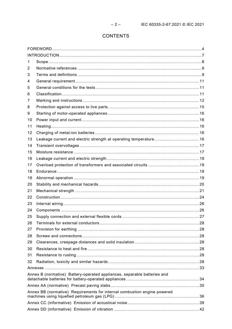 IEC 60335-2-67:2021 IEC 60335-2-67:2021 - Household and similar electrical appliances - Safety - Part 2-67: Particular requirements for floor treatment machines, for commercial use
Released:5/3/2021 - Page 4 preview