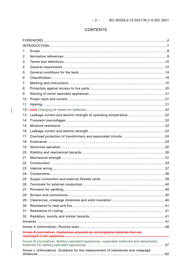 IEC 60335-2-72:2021 IEC 60335-2-72:2021 RLV - Household and similar electrical appliances - Safety - Part 2-72: Particular requirements for floor treatment machines with or without traction drive, for commercial use
Released:7/12/2021 - Page 4 preview