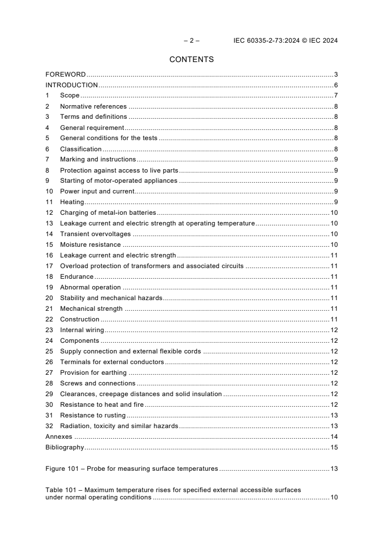 IEC 60335-2-73:2024 IEC 60335-2-73:2024 - Household and similar electrical appliances - Safety - Part 2-73: Particular requirements for fixed immersion heaters
Released:3/14/2024 - Page 4 preview