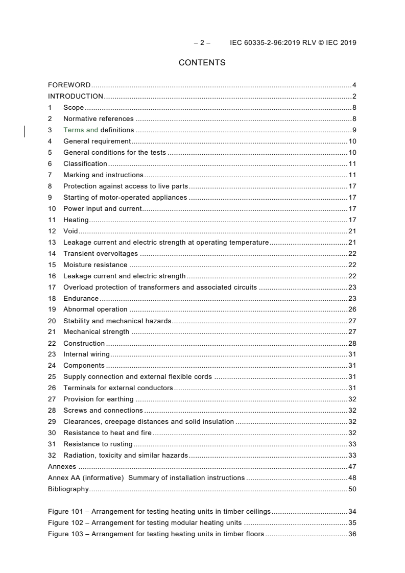 IEC 60335-2-96:2019 IEC 60335-2-96:2019 RLV - Household and similar electrical appliances - Safety - Part 2-96: Particular requirements for flexible sheet heating elements for room heating - Page 4 preview
