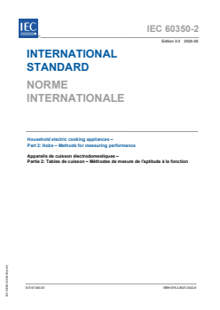 IEC 60350-2:2025 - Household electric cooking appliances - Part 2: Hobs - Methods for measuring performance
Released:27. 05. 2025
Isbn:9782832704226 - Page 1 preview