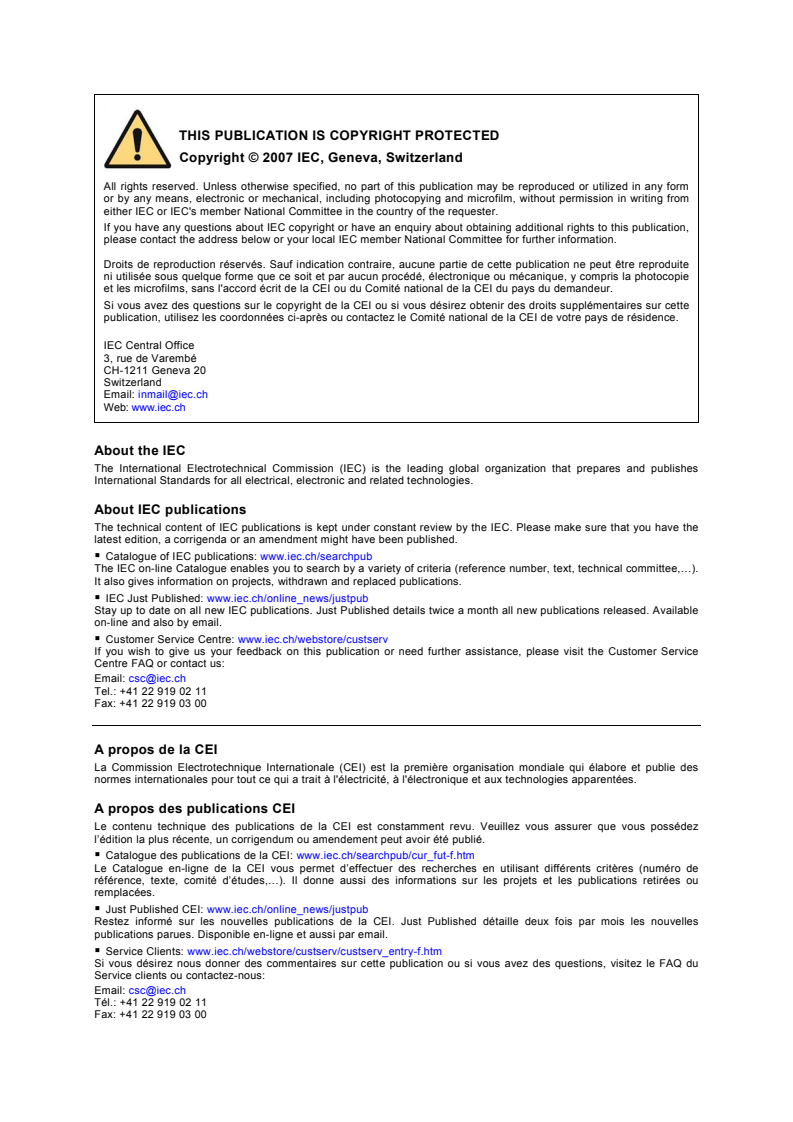 IEC 60364-7-709:2007 IEC 60364-7-709:2007 - Low-voltage electrical installations - Part 7-709: Requirements for special installations or locations - Marinas and similar locations - Page 2 preview