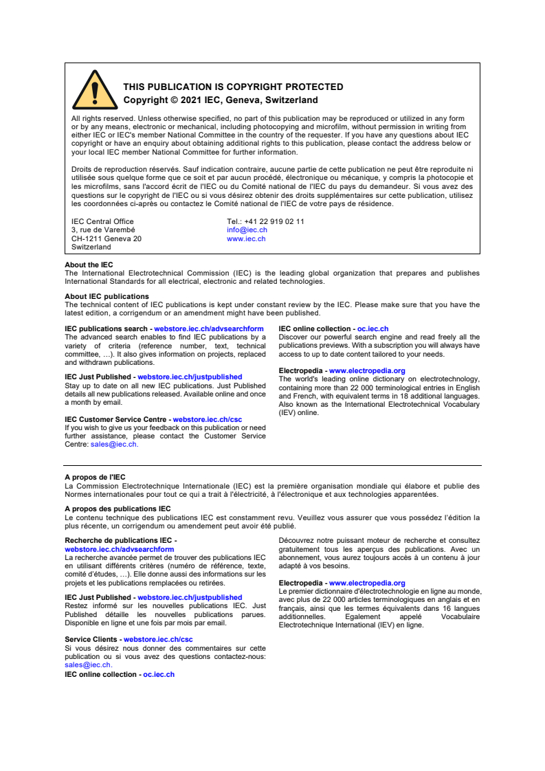 IEC 60445:2021 IEC 60445:2021 - Basic and safety principles for man-machine interface, marking and identification - Identification of equipment terminals, conductor terminations and conductors
Released:7/16/2021 - Page 2 preview