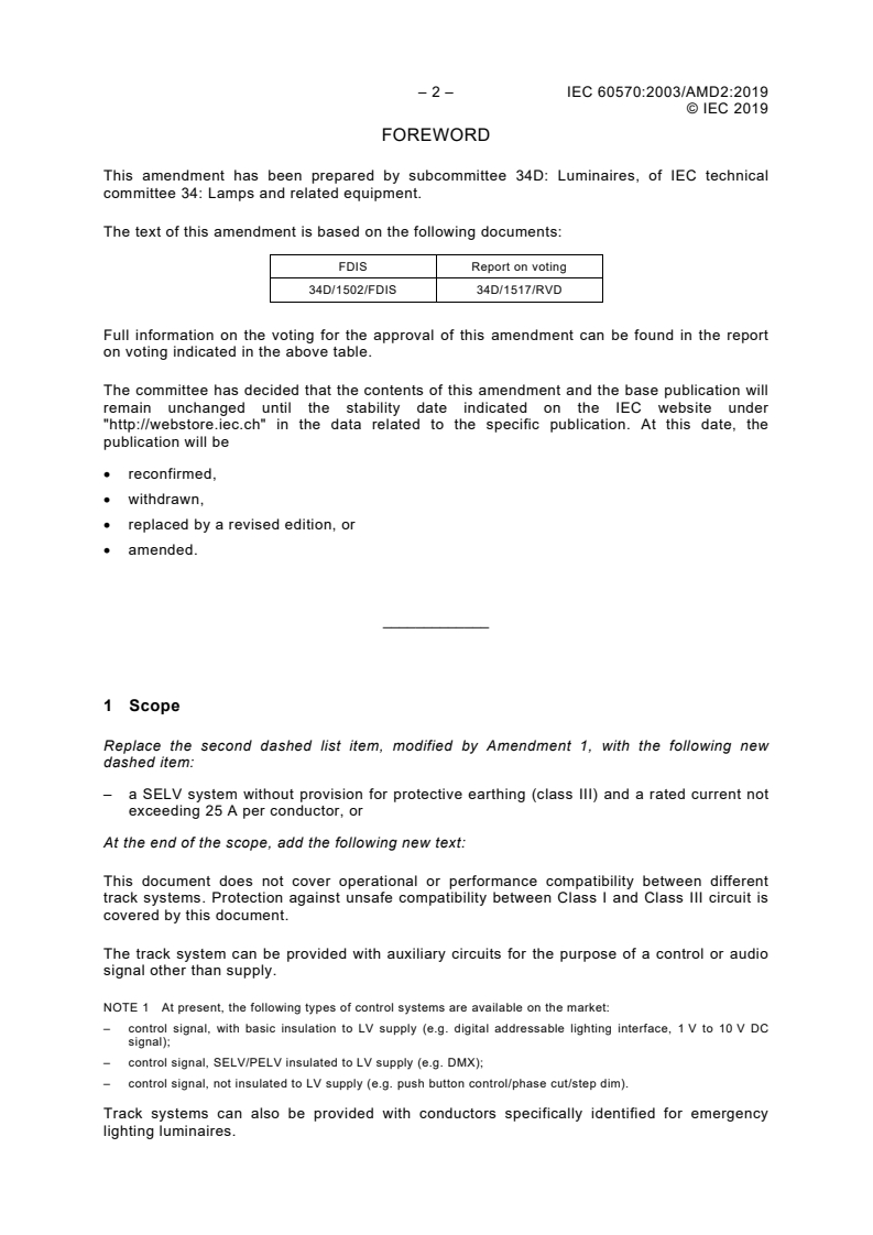 IEC 60570:2003/AMD2:2019 IEC 60570:2003/AMD2:2019 - Amendment 2 - Electrical supply track systems for luminaires
Released:12/11/2019 - Page 4 preview