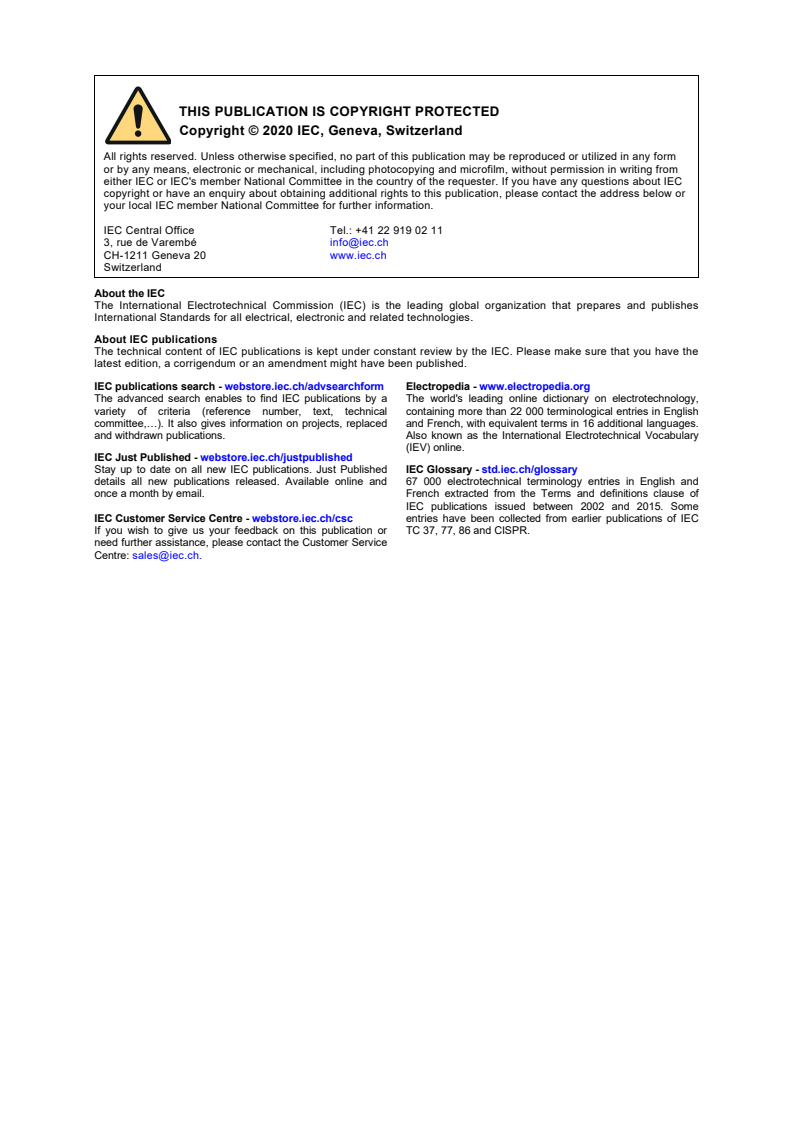 IEC 60601-1-8:2006/AMD2:2020 IEC 60601-1-8:2006/AMD2:2020 - Amendment 2 - Medical electrical equipment - Part 1-8: General requirements for basic safety and essential performance - Collateral Standard: General requirements, tests and guidance for alarm systems in medical electrical equipment and medical electrical systems
Released:7/23/2020 - Page 2 preview