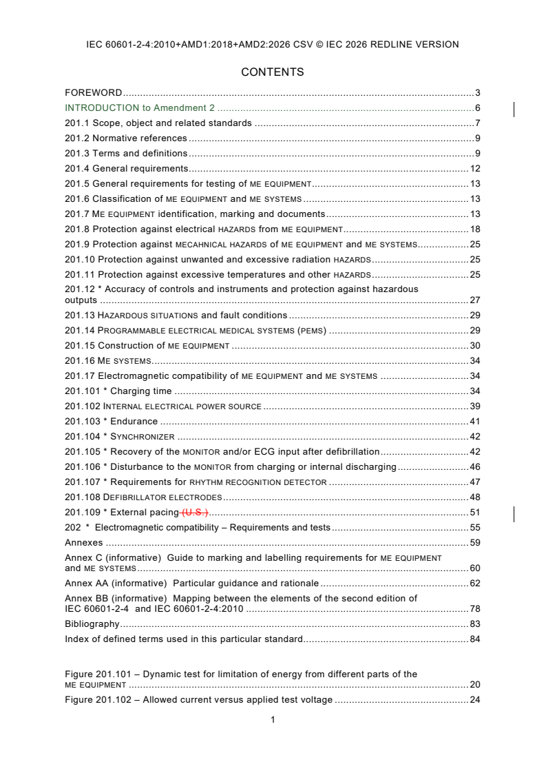 IEC 60601-2-4:2010 IEC 60601-2-4:2010+AMD1:2018+AMD2:2026 CSV - Medical electrical equipment - Part 2-4: Particular requirements for the basic safety and essential performance of cardiac defibrillators - Page 3 preview