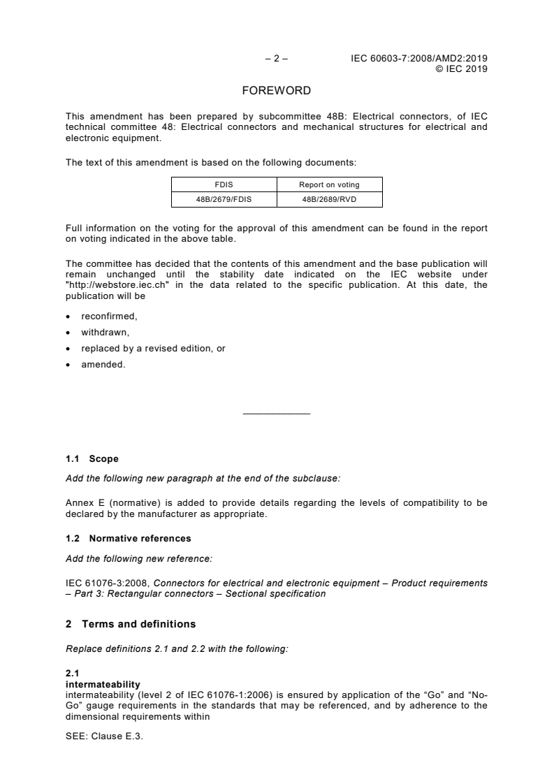 IEC 60603-7:2008/AMD2:2019 IEC 60603-7:2008/AMD2:2019 - Amendment 2 - Connectors for electronic equipment - Part 7: Detail specification for 8-way, unshielded, free and fixed connectors
Released:1/11/2019 - Page 4 preview