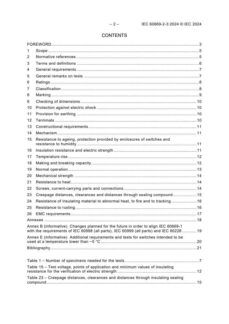 IEC 60669-2-3:2024 IEC 60669-2-3:2024 - Switches for household and similar fixed electrical installations - Part 2-3: Particular requirements - Time-delay switches (TDS) - Page 4 preview