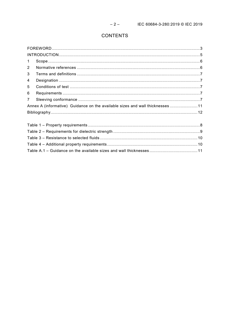 IEC 60684-3-280:2019 IEC 60684-3-280:2019 - Flexible insulating sleeving - Part 3: Specifications for individual types of sleeving - Sheet 280: Heat-shrinkable, polyolefin sleeving, anti-tracking
Released:8/20/2019 - Page 4 preview