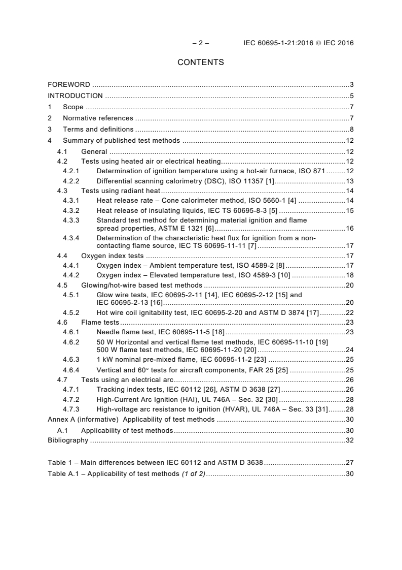 IEC 60695-1-21:2016 IEC 60695-1-21:2016 - Fire hazard testing - Part 1-21: Guidance for assessing the fire hazard of electrotechnical products - Ignitability - Summary and relevance of test methods
Released:9/7/2016 - Page 4 preview
