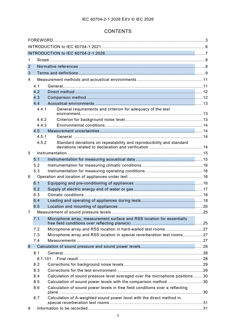 IEC 60704-2-1:2026 IEC 60704-2-1:2026 EXV - Household and similar electrical appliances - Test code for the determination of airborne acoustical noise - Part 2-1: Particular requirements for dry vacuum cleaners - Page 3 preview