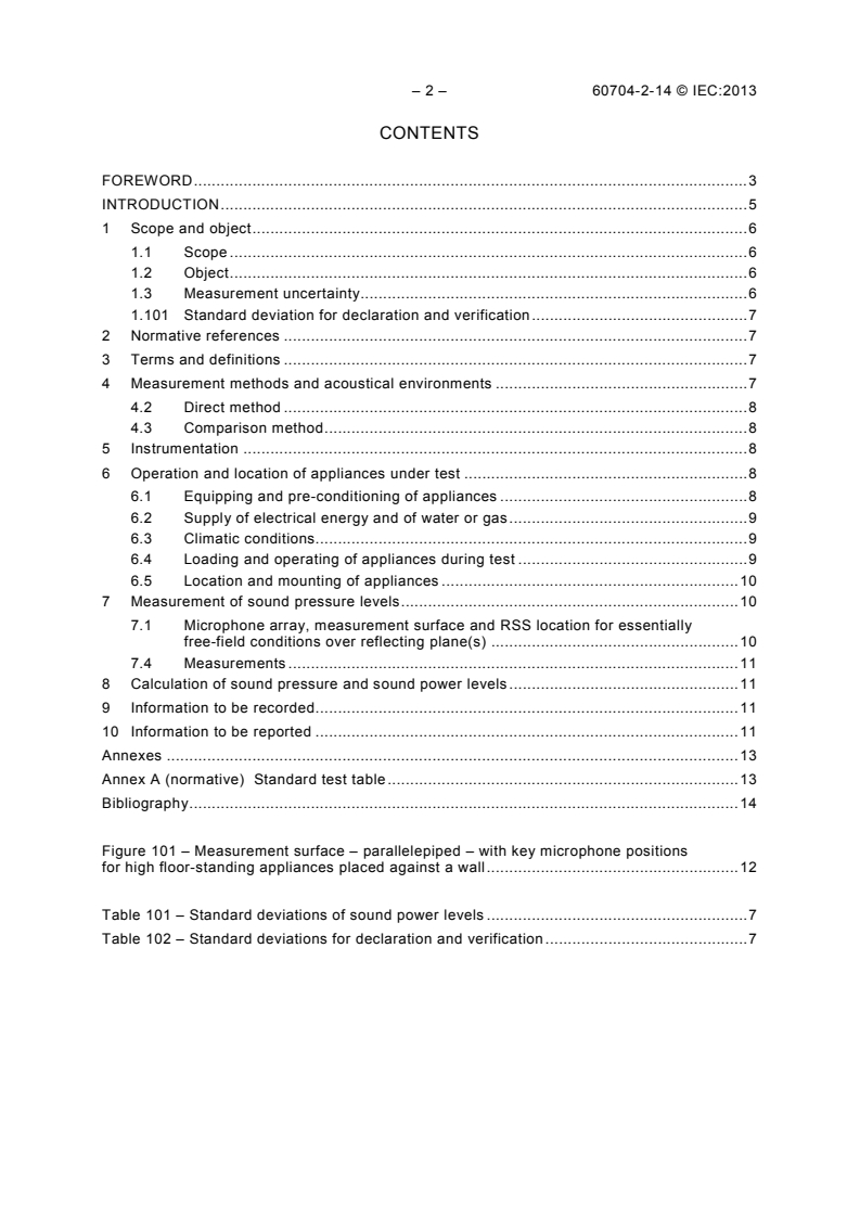 IEC 60704-2-14:2013 IEC 60704-2-14:2013 - Household and similar electrical appliances - Test code for the determination of airborne acoustical noise - Part 2-14: Particular requirements for refrigerators, frozen-food storage cabinets and food freezers
Released:1/30/2013 - Page 4 preview