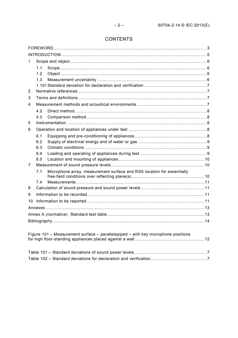 IEC 60704-2-14:2013 IEC 60704-2-14:2013 - Household and similar electrical appliances - Test code for the determination of airborne acoustical noise - Part 2-14: Particular requirements for refrigerators, frozen-food storage cabinets and food freezers
Released:1/30/2013 - Page 4 preview