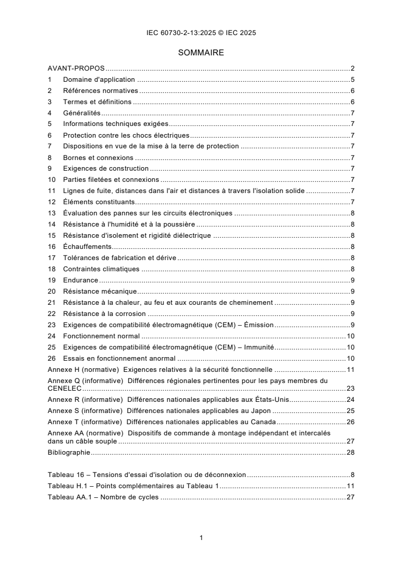 IEC 60730-2-13:2025 IEC 60730-2-13:2025 - Dispositifs de commande électrique automatiques - Partie 2-13: Exigences particulières pour les dispositifs de commande sensibles à l'humidité/19/2025 - Page 3 preview