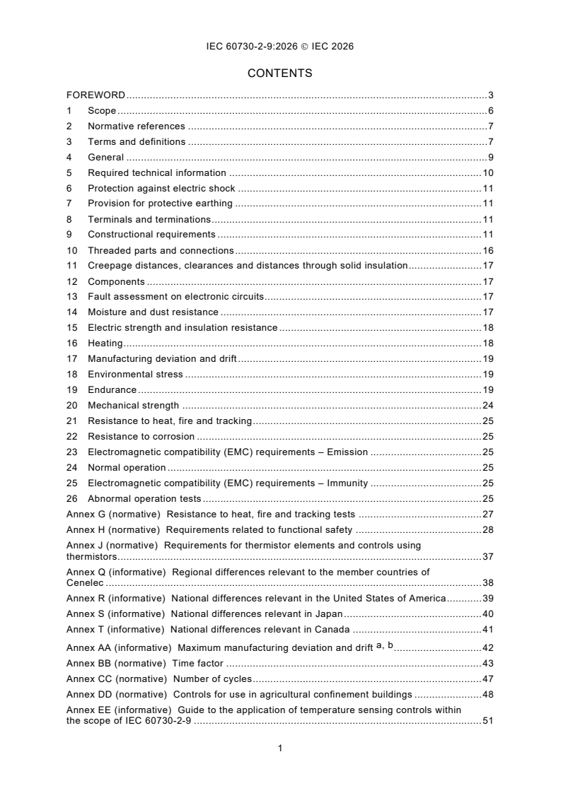 IEC 60730-2-9:2026 iec60730-2-9{ed5.0}en - Automatic electrical controls - Part 2-9: Particular requirements for temperature sensing controls - Page 3 preview