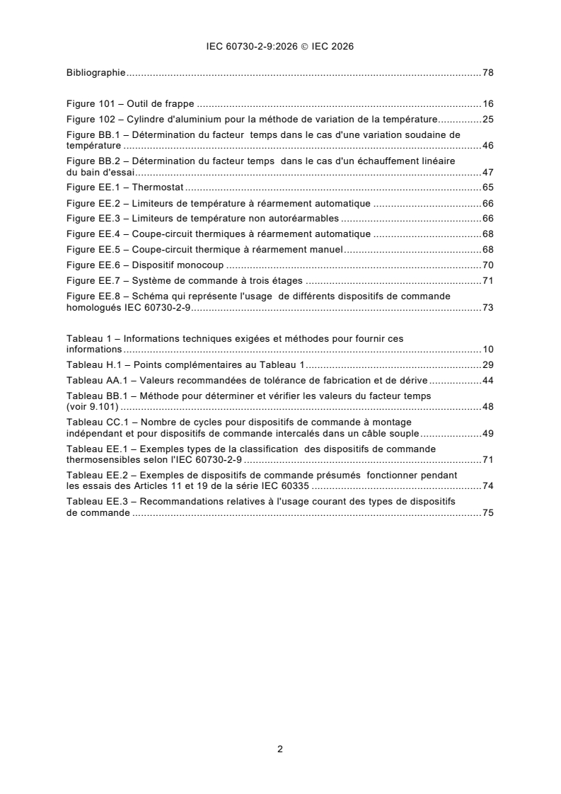 IEC 60730-2-9:2026 iec60730-2-9{ed5.0}fr - Dispositifs de commande électrique automatiques – Partie 2-9: Exigences particulières pour les dispositifs de commande thermosensibles - Page 4 preview