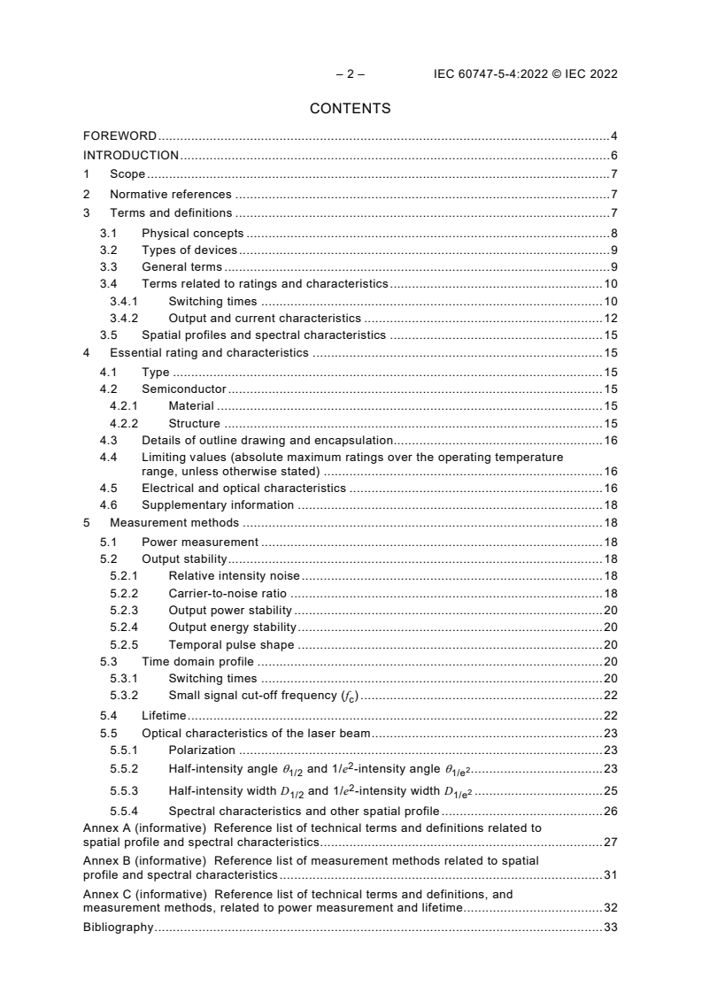 IEC 60747-5-4:2022 IEC 60747-5-4:2022 - Semiconductor devices - Part 5-4: Optoelectronic devices - Semiconductor lasers
Released:4/27/2022 - Page 4 preview